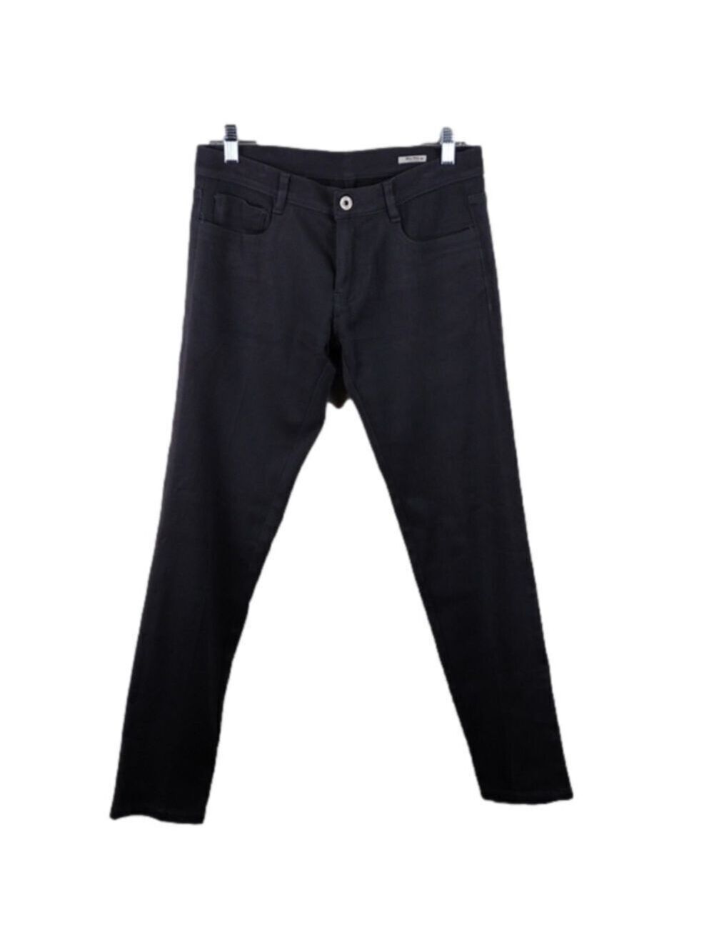 Miu Miu Made In Italy Gray Cotton Five Pocket Mid Rise Straight Leg Color Jeans - Picture 1 of 10